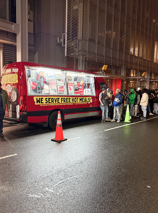Fresh meals being served from the bus